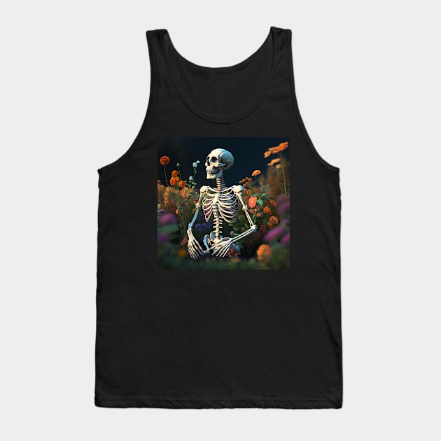 Skeleton in garden Tank Top by ramith-concept